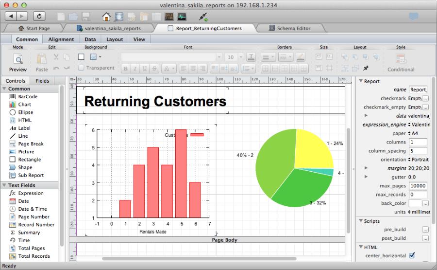 Visual Database Report Builder