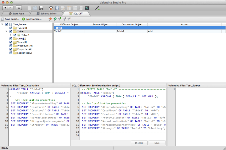 Visual SQL DIFF for your databases