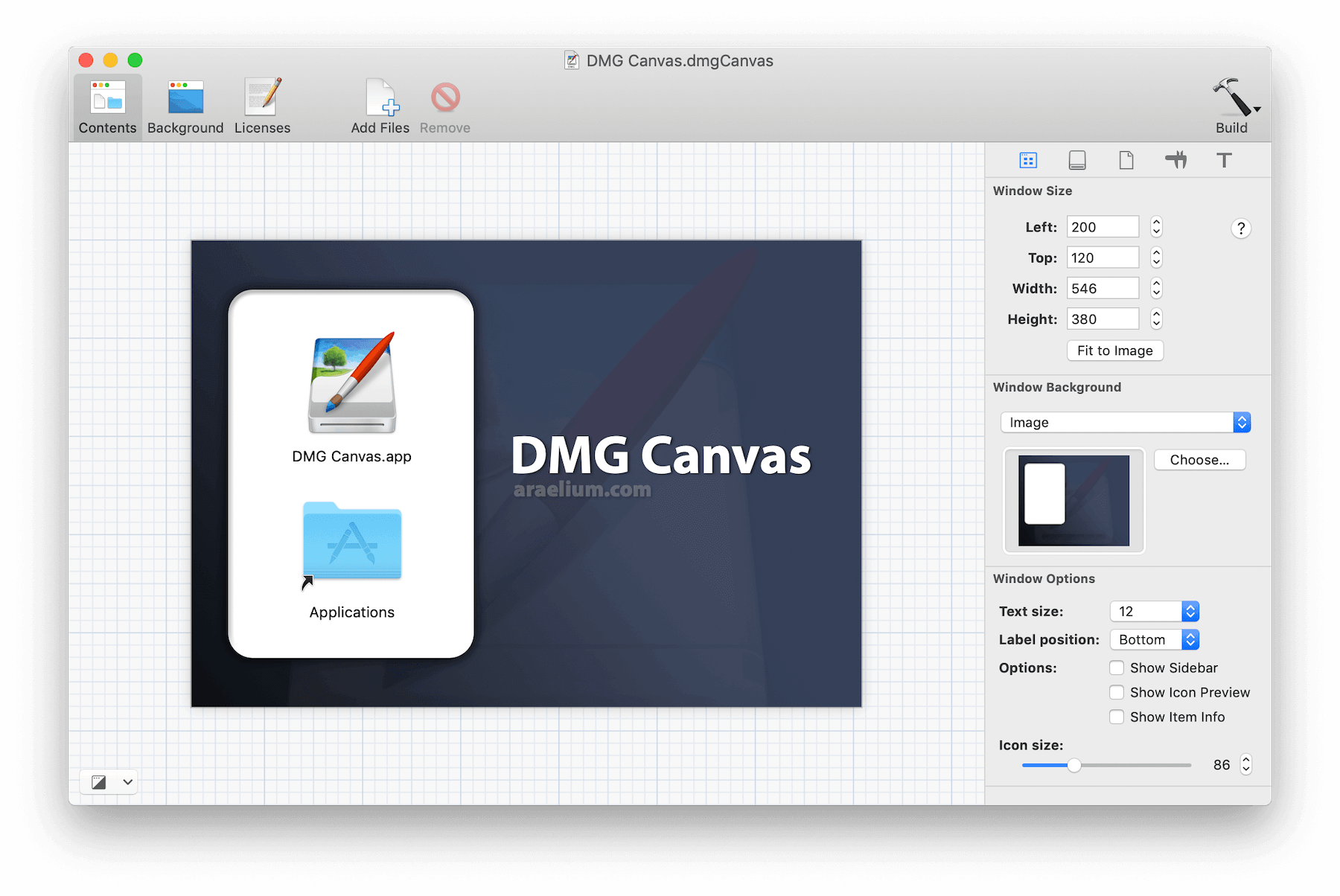 Simple drag & drop editor to layout the position of each file in the disk image. 