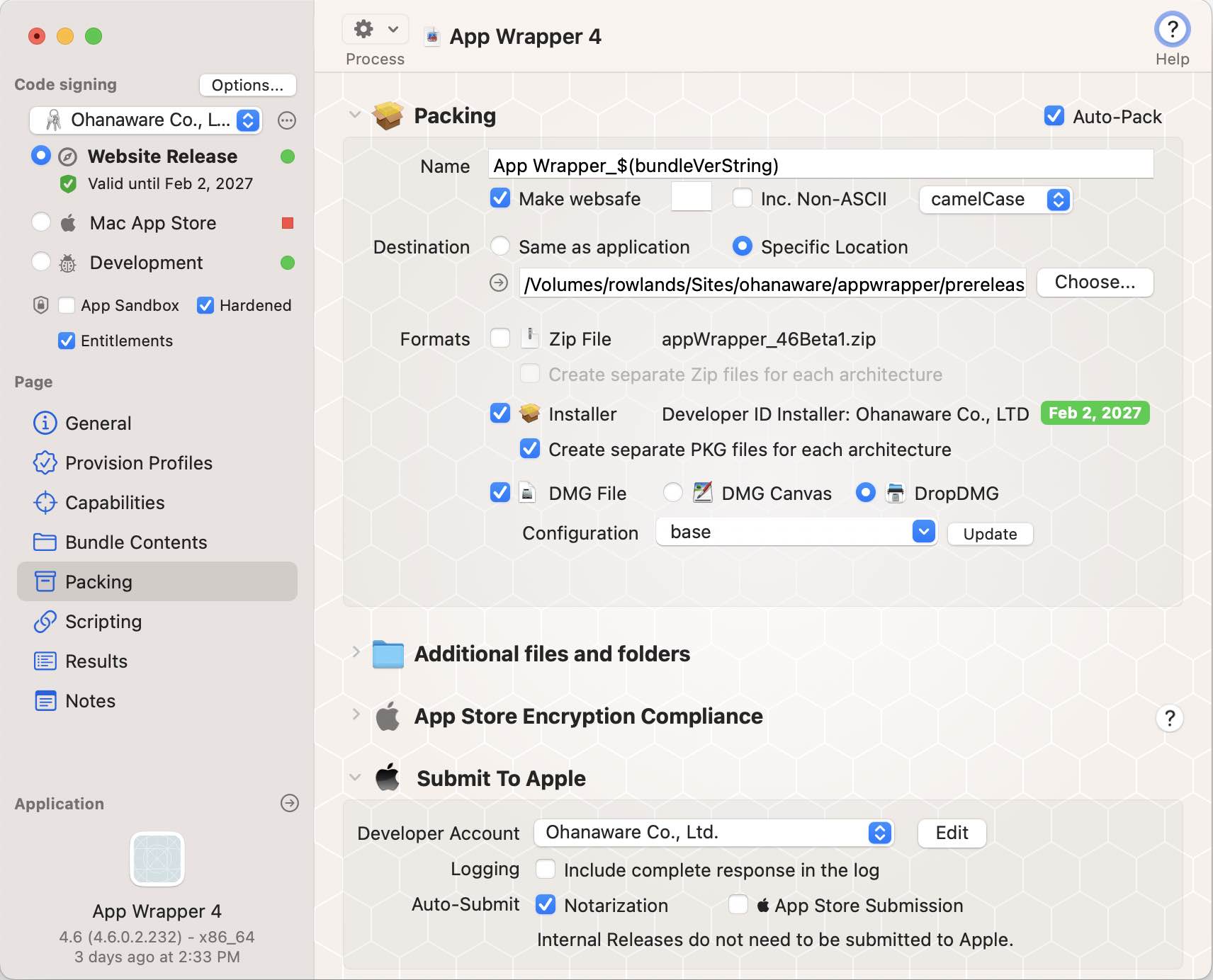 Ohanaware App Wrapper Distribution Packer