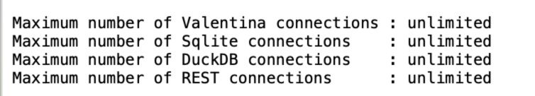 Capacity of Unlimited NFR Valentina Server Licenses