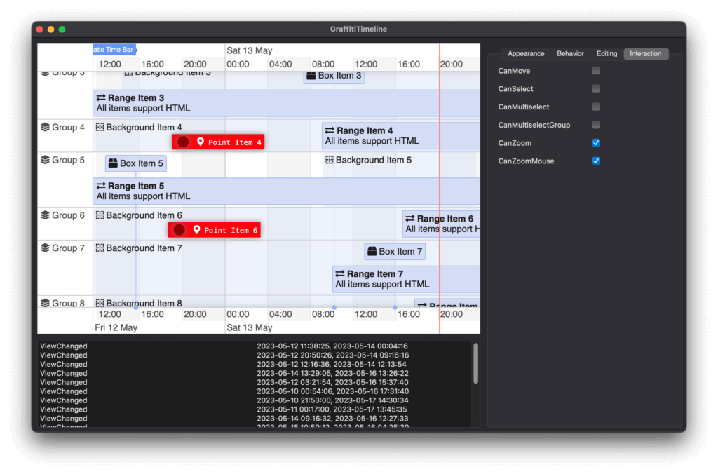 GrafiitiTimeline provides a Timeline Control for Xojo