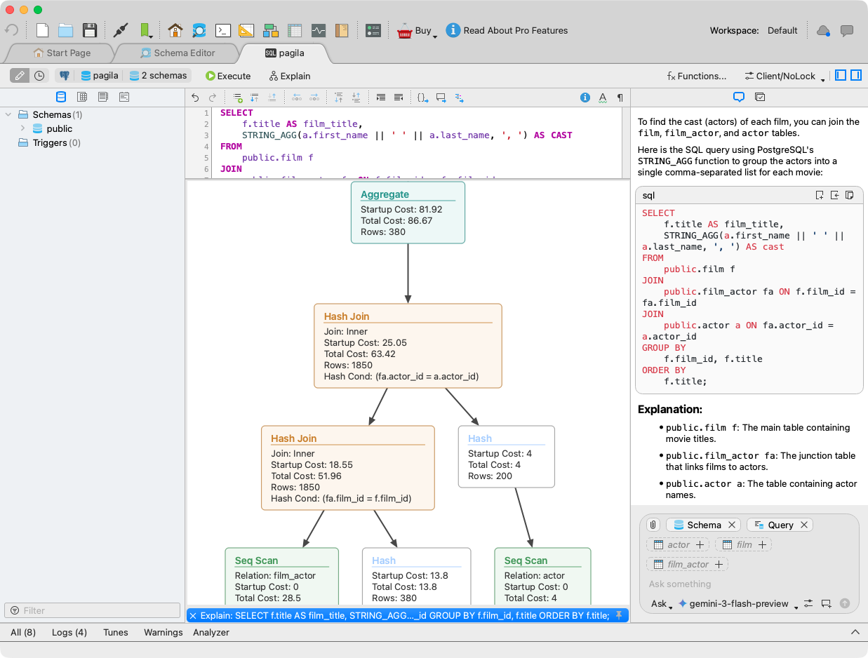 Visual EXPLAIN in Valentina Studio PRO